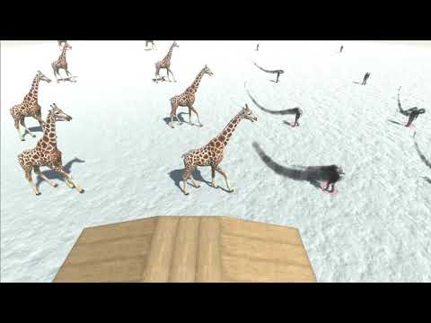 8 Giraffe snow vs all units - Animal Revolt Battle Simulator