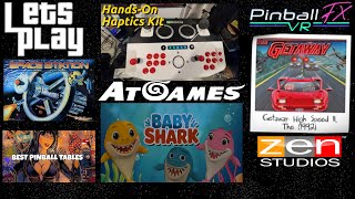 Hands On X-Arcade Haptics Kit , Baby Shark Bites AtGames, William's Space Shuttle, Arcade Scramble