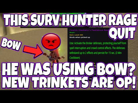 New CC/Interrupts Immunity PvP Trinkets Are  Broken! This Survival Hunter Was Using Bow & Rage Quits