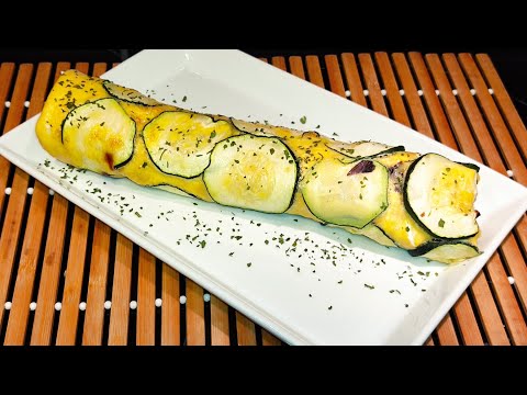 Rollo de Calabacín y salmón ahumado.