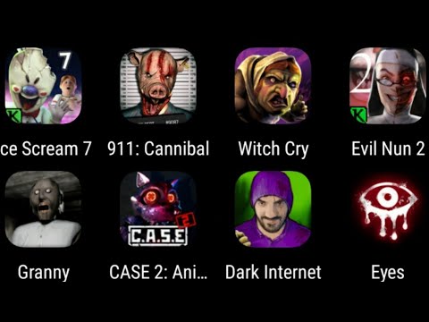 Ice Scream 7 VS Case 2 Animatronics VS 911 Cannibal VS Witch Cry VS Granny VS more...(Caught Battle)