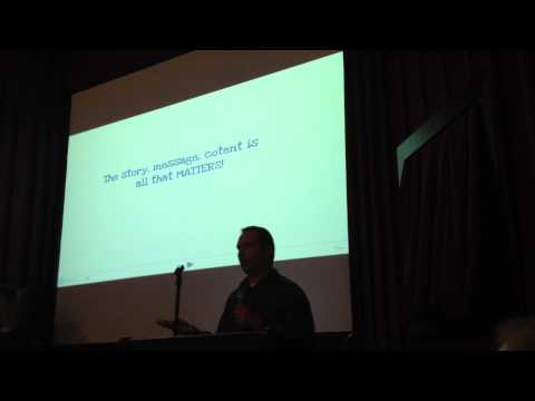 Tom Jaeschke watches Jeremy Vest explain the marketing success of dollarshaveclub.com