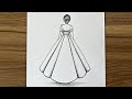 Girl from back side drawing || Easy drawings step by step || How to draw a girl || Drawing for girls