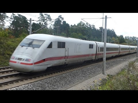 ICEs und REs auf der SFS Ingolstadt - Nürnberg nahe Feucht