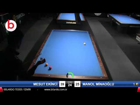 MESUT EKİNCİ & MANOL MİNAOĞLU Bilardo Maçı - 2019 TÜRKİYE ŞAMPİYONASI 3.ETAP-FİNAL 1/16