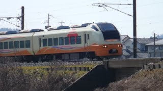 列車番号2003M　特急いなほ３号　羽越本線（村上～間島）60P　19/02/24　（ピント失敗）