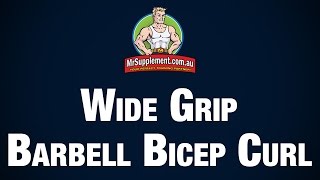 Wide Grip Barbell Bicep Curl exercise video thumbnail