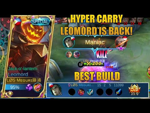 AGGRESSIVE FIGHTER! Hyper Carry Leomord MVP Plays | Leomord GamePlay By : Mᴇɢᴜʀɪ藤浦 | Mobile Legends