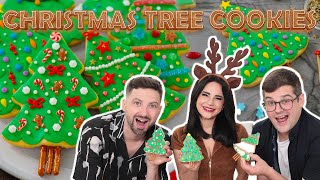 Christmas Tree Cookies w/ Sorted Food! - Day 12 - 12 Days of Cookies