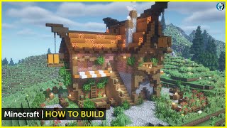 Minecraft How to Build a Fantasy Restaurant (Tutorial)