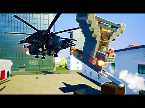 THE LARGEST EXPLOSIVE LAUNCHER EVER MADE VS HUGE HELICOPTER - Brick Rigs Workshop Creations Gameplay