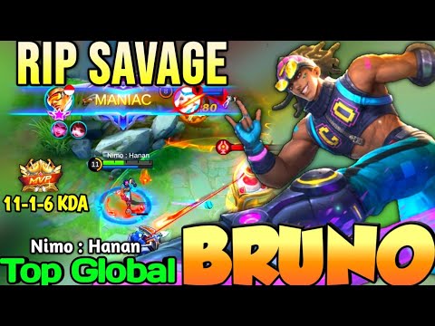 BRUNO BEST BUILD IN 2021 | TOP GLOBAL BRUNO Nimo : Hanan - MOBILE LEGENDS