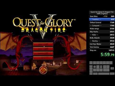 Quest for Glory V: Dragon Fire in 1:04:28 [WR] — 100% (Fighter)