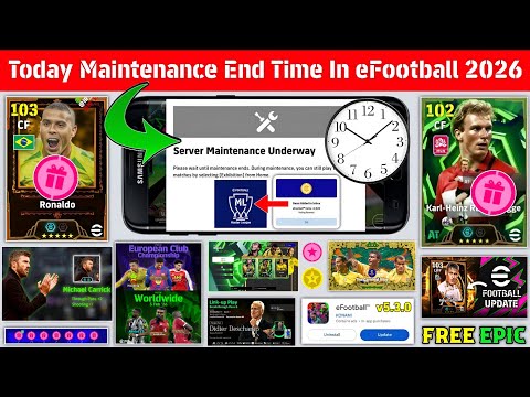 Maintenance End Time Today In eFootball 2026 Mobile | Pes Server Maintenance | Maintenance End Time