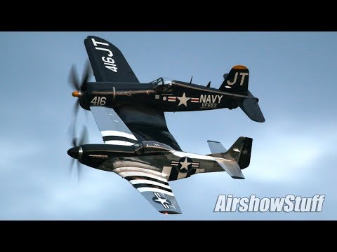P-51 Mustang and F4U Corsair Formation Flybys (Class of '45) - EAA AirVenture Oshkosh 2018