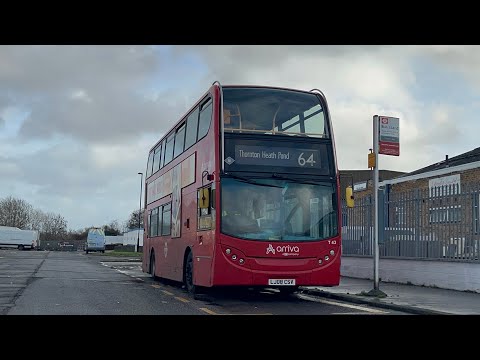 FRV. Arriva London Route 64. New Addington - Thornton Heath Pond. Enviro400 Trident T43 (LJ08 CSV)