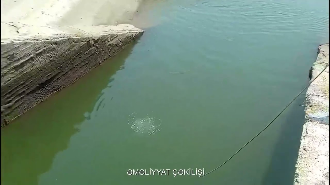 Füzulidə kanalda adam batıb VİDEO