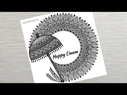 Onam mandala art How to draw Mandala for Beginners Onam drawing stepbystep doodle art