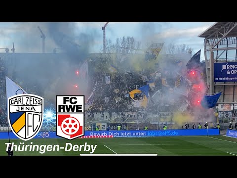 FC Carl Zeiss Jena vs. Rot-Weiß Erfurt | Choreo, Pyro, heftige Ausschreitungen und Jenaer Derbysieg