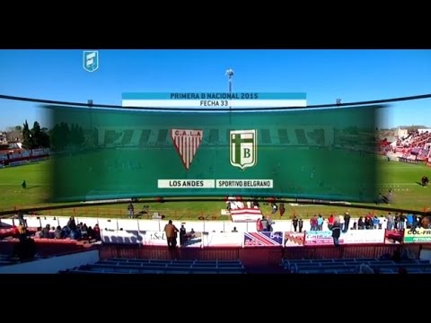 Fútbol en vivo. Los Andes - Sp Belgrano. Fecha 33 de Torneo de Nacional B 2015. FPT.