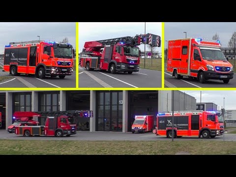 [Brandeinsatz 🔥] HLF + DLaK + RTW 》 Flughafenfeuerwehr im Einsatz || Flughafen Berlin/Brandenburg