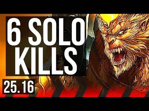 WUKONG vs DARIUS (TOP) | 6 solo kills, 8/2/5 | KR Diamond | 25.16