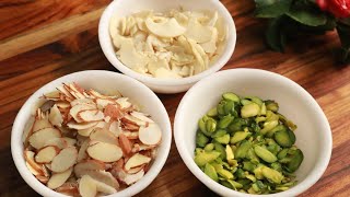How to slice almond pistachio and cashews easily at home काजू पिस्ता बादाम के flakes बनाएं