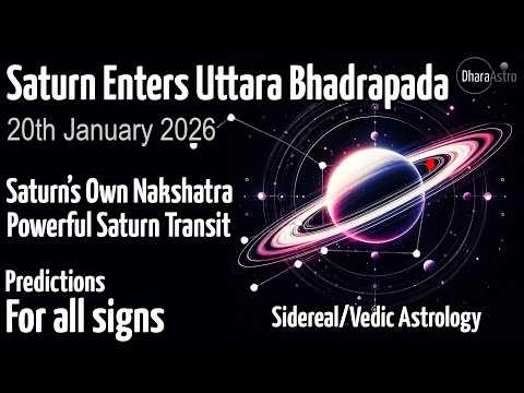 Saturn transit in Uttara Bhadrapada Nakshatra 2026 | Jan 20 | Vedic Astrology Predictions#astrology