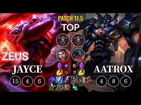 T1 Zeus Jayce vs Aatrox Top - KR Patch 11.5