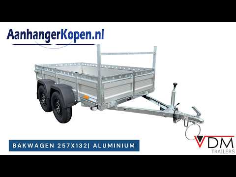 Aanhanger dubbelas 257x132cm - 750kg - ongeremd - ALU | VDM