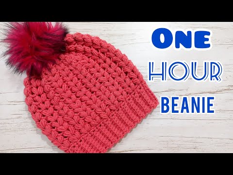 Super Easy Crochet Puff Stitch Beanie.🤩 so awesome! only one round