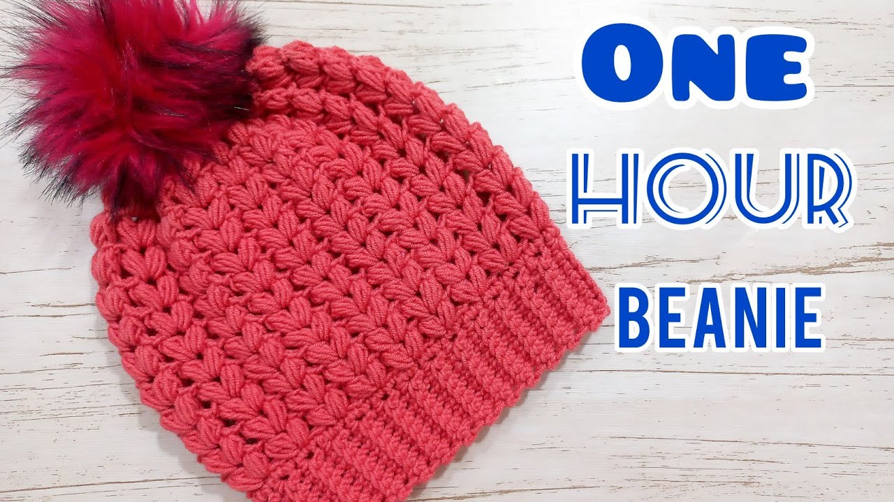 Super Easy Crochet Puff Stitch Beanie.🤩 so awesome! only one round