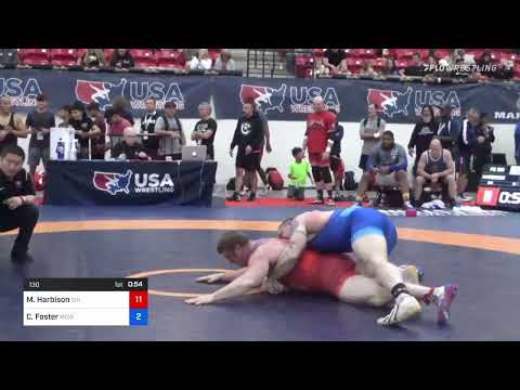 130 Lbs Rr Rnd 2 - Michael Harbison, Chicago Wrestling Club Vs Chris Foster, Mat Creatures Wrestli