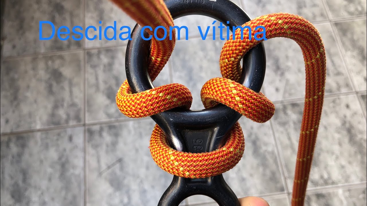 Como descer com vítima com o freio oito.