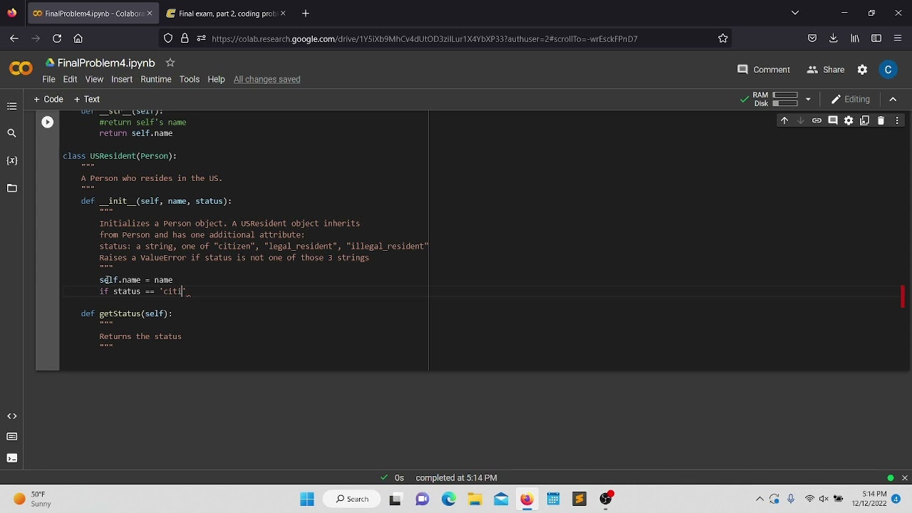 cpsc 2100 final problem 4