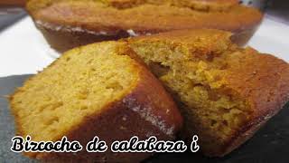 Bizcocho de calabaza asada con harina integral receta rica sana sin azúcar fácil paso a paso