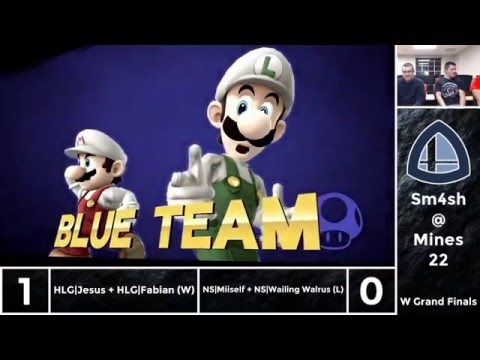 Sm4sh@Mines 22 - HLG|Fabian + HLG|Jesus Vs. NS|Miiself + NS|Wailing Walrus - Doubles Grand Finals