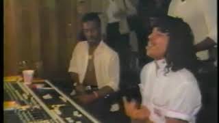 Eddie Murphy and Rick James in the home studio
