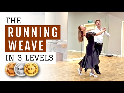The Running Weave in 3 levels 🥉🥈🥇 Ballroom Lesson #ballroomdance #dancesport