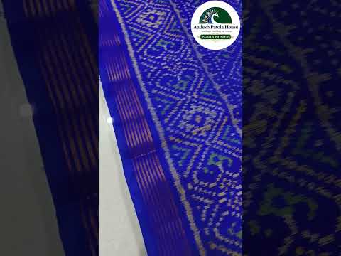Royal Blue Selari Border Chandabhat Motifs Single Ikat Patola Saree