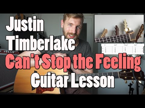 Justin Timberlake - Can't Stop the Feeling | Guitar Tutorial | Chords & Strumming