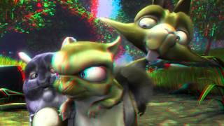 Anaglyph 3D Video Animation - Cartoon Full HD Red 
