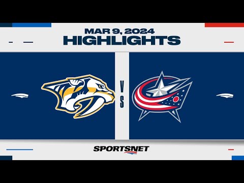 NHL Highlights | Predators vs. Blue Jackets - March 9, 2024