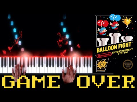 Balloon Fight (NES) - Game Over - Piano|Synthesia