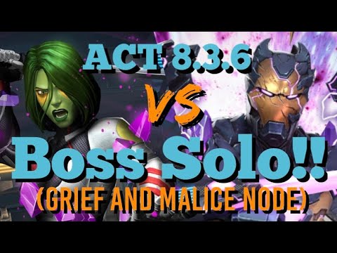 MCOC - ACT 8.3.6 - Gamora Vs Cerastes - Boss Solo!! - Grief and Malice Node - 100% Rewards Opening!