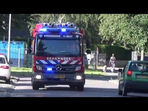 Opkomst en Uitruk Brandweer krommenie  met spoed Naar en Gaslucht in Krommenie