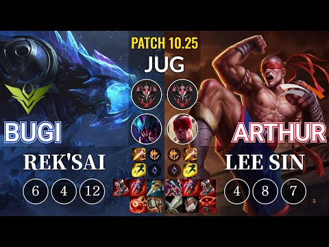 V3 Bugi Rek'Sai vs HLE Arthur Lee Sin Jungle - KR Patch 10.25