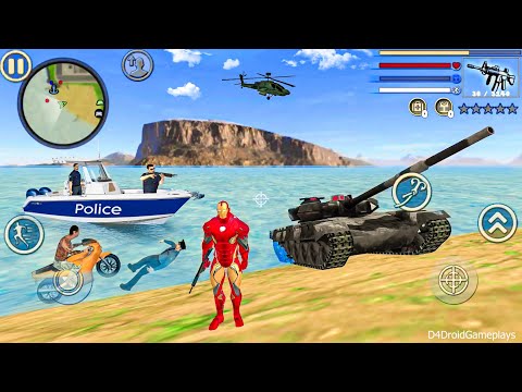 Iron Rope Hero Vice Town City Crime Simulator - Fun at NY City Tank #50 - Android Gameplay