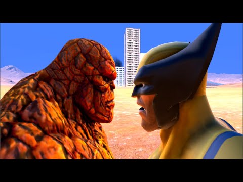 Ben Grimm vs Wolverine - EPIC Fight (50 Ben Grimm army VS 1000 Wolverine army)