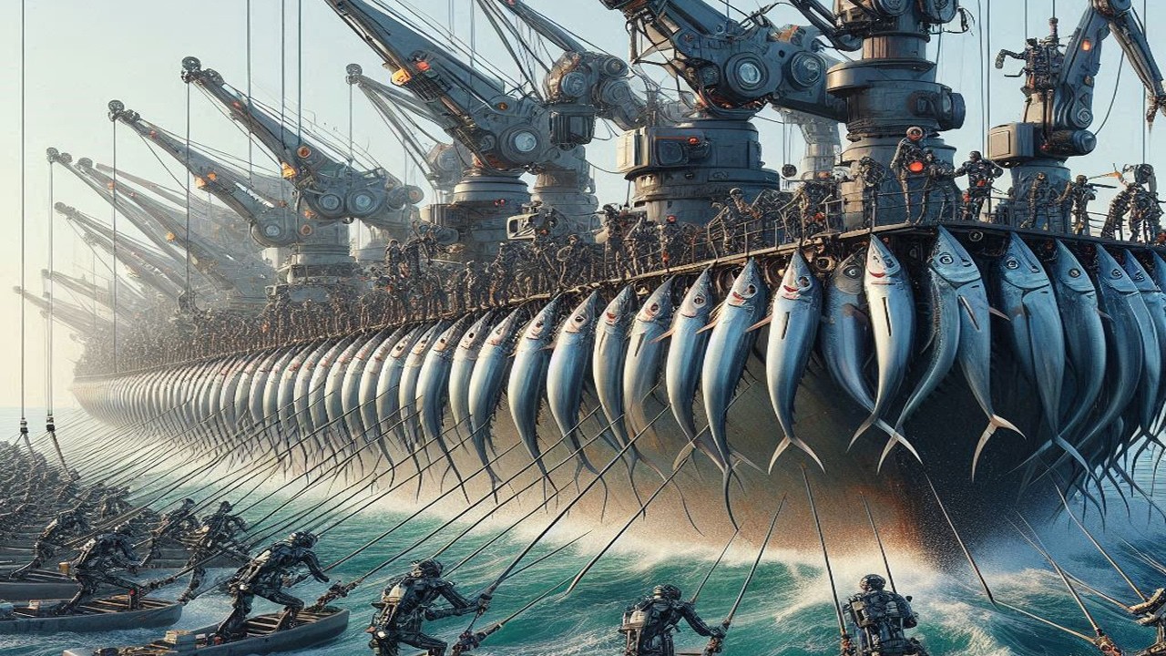 Catching Big Swordfish At Sea - Catching And Processing Hundreds Of Tons Of Swordfish Fastest